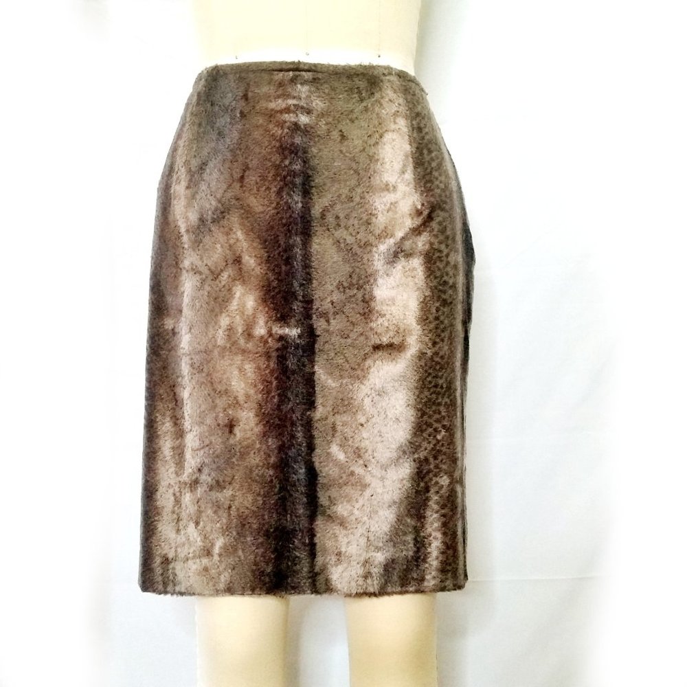 *Lowest Price* M MISSONI Skirt Brown Tan Faux Fur - Picture 1 of 8